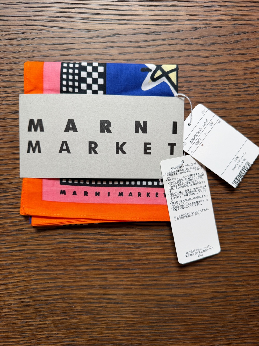 MARNI Color Block Star Bandana in Orange, Pink & Blue